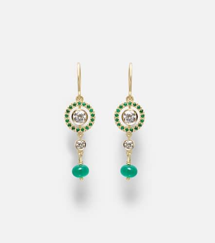 Orbit 18kt drop earrings with gemstones - Ileana Makri - Modalova