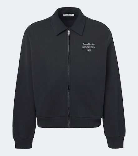 Logo cotton-blend zip-up sweatshirt - Acne Studios - Modalova