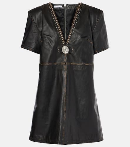 Area Studded leather shirt dress - Area - Modalova