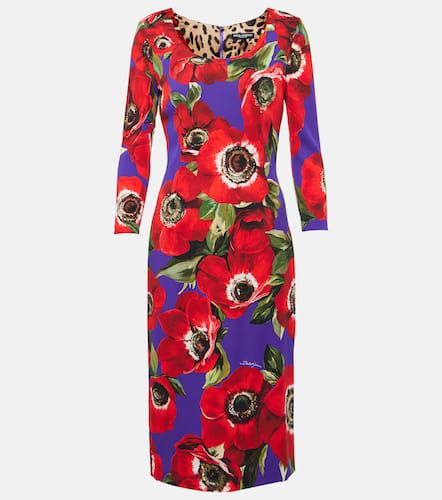 Vestido midi de mezcla de seda estampado - Dolce&Gabbana - Modalova