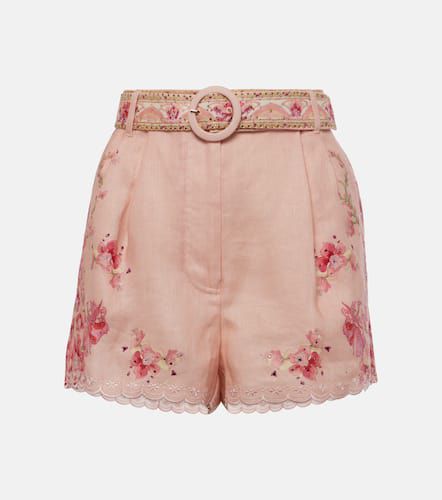 Shorts de lino floral adornados - Camilla - Modalova