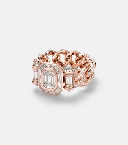 Anillo Halo Link de oro rosa de 18 ct con diamantes - Shay Jewelry - Modalova