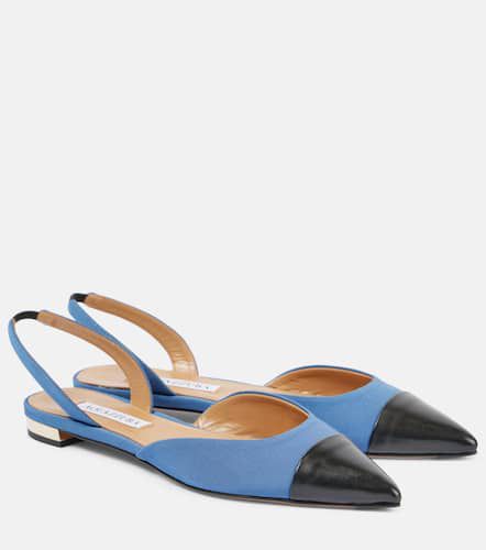 Milanese leather-trimmed slingback flats - Aquazzura - Modalova