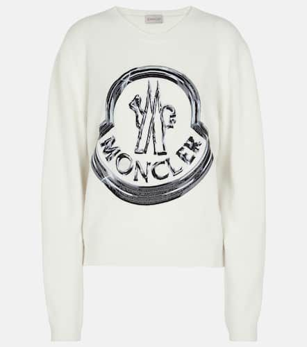 Pullover in lana e cashmere con logo - Moncler - Modalova