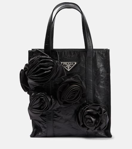 Rosette-embellished leather tote bag - Prada - Modalova