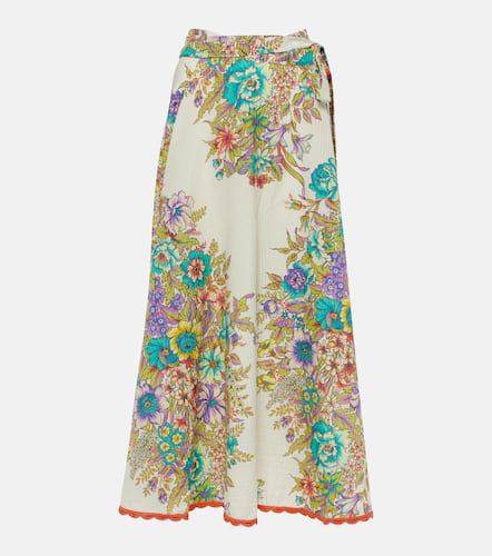 Floral cotton and silk midi skirt - Etro - Modalova