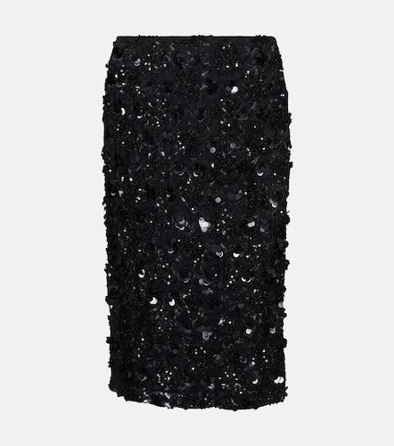 Floral-applique sequined pencil skirt - Dolce&Gabbana - Modalova