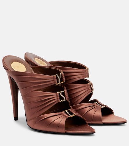 Emilie crepe satin mules - Saint Laurent - Modalova