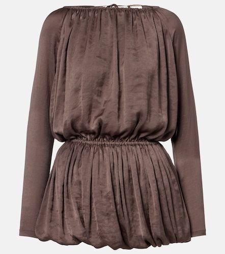 Vestido corto de tafetán drapeado - Saint Laurent - Modalova