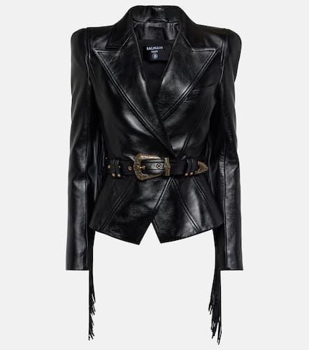 Jolie Madame fringed leather jacket - Balmain - Modalova