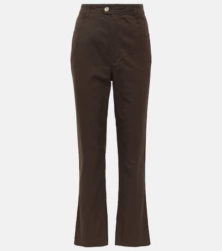 Mid-rise cotton straight pants - Saint Laurent - Modalova