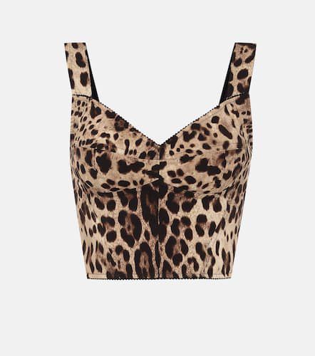 Leopard-print silk bustier - Dolce&Gabbana - Modalova