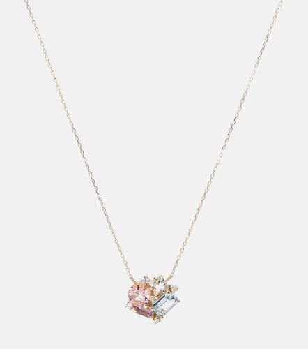 Blossom 14kt gold necklace with diamonds, amethyst, topaz and rose de France - Suzanne Kalan - Modalova