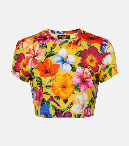 Crop top de algodón floral - Dolce&Gabbana - Modalova