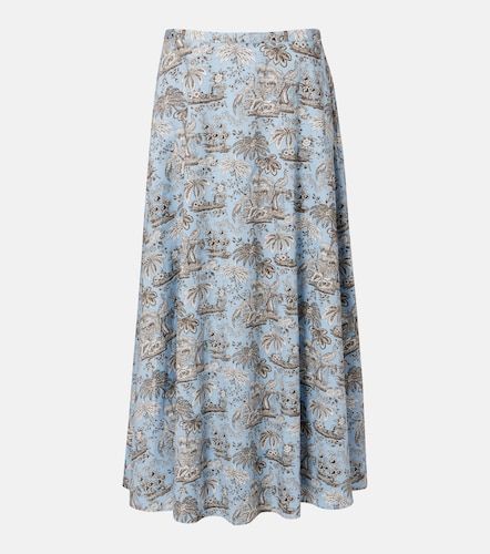 Falda larga de algodón floral - Staud - Modalova