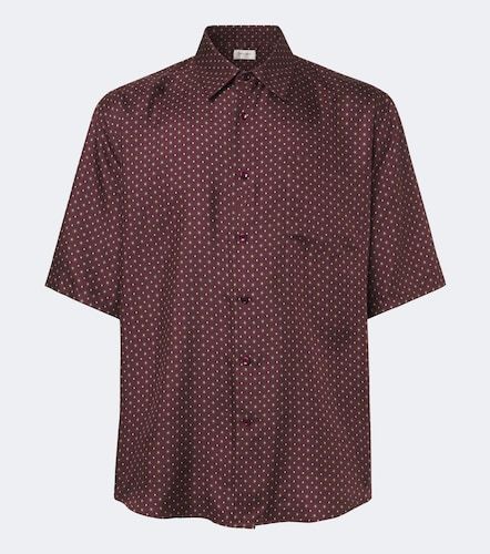 Camicia in twill di seta con stampa - Saint Laurent - Modalova