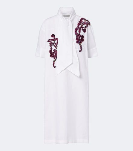 Vestido midi de popelín de algodón bordado - Dries Van Noten - Modalova
