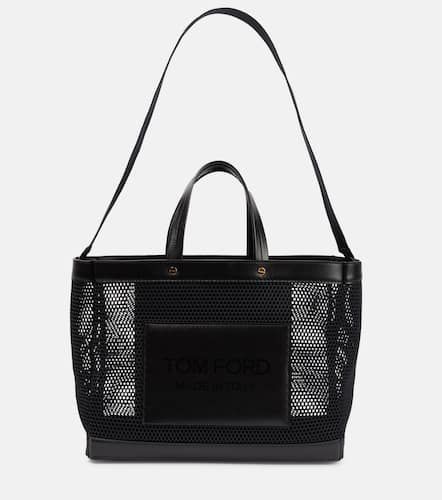 T Screw Large leather and mesh tote bag - Tom Ford - Modalova