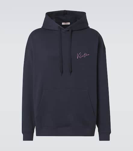 Logo cotton-blend jersey hoodie - Valentino - Modalova