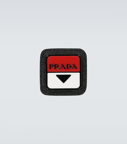 Prada Leather-trimmed logo badge - Prada - Modalova