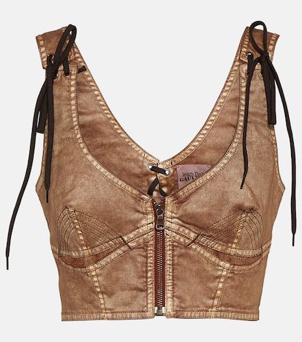 X KNWLS – Top corset raccourci en jean - Jean Paul Gaultier - Modalova