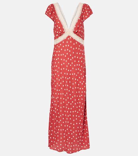 Iggy polka-dot lace-trimmed satin midi dress - Rixo - Modalova