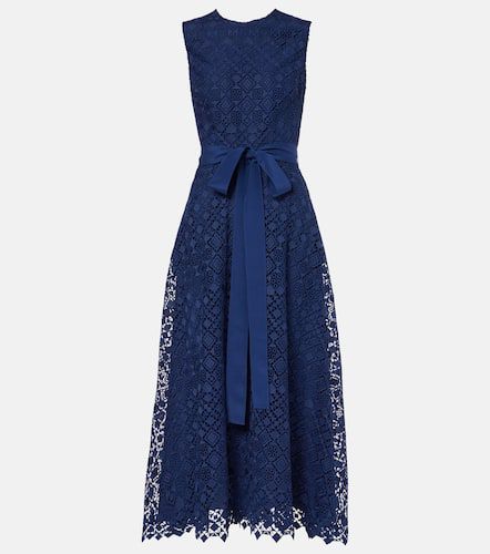 Vestido midi de macramé con lazo - Elie Saab - Modalova