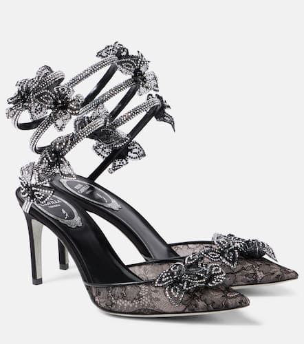 Floriane 80 embellished lace and leather pumps - Rene Caovilla - Modalova