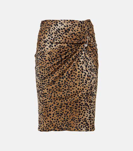 Safety Pin gathered leopard-print pencil skirt - Versace - Modalova