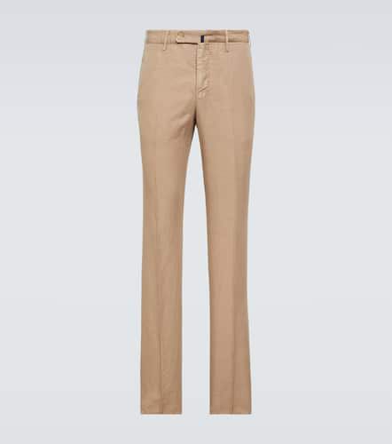 Pantaloni slim in cotone e lino - Incotex - Modalova