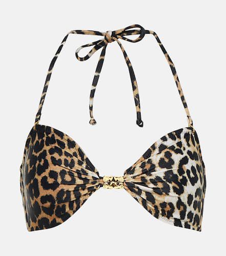 Top bikini con stampa leopardata - Ganni - Modalova