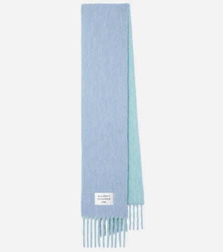 Logo fringed wool-blend scarf - Acne Studios - Modalova