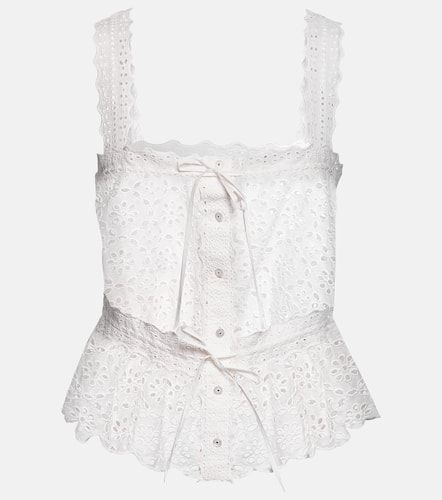 Top Evert en coton à broderies anglaises - Veronica Beard - Modalova