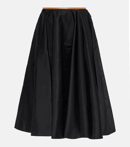 Re-Nylon leather-trimmed midi skirt - Prada - Modalova