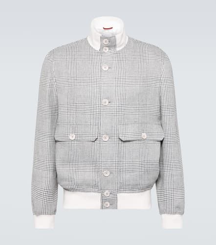Checked linen, wool and silk jacket - Brunello Cucinelli - Modalova