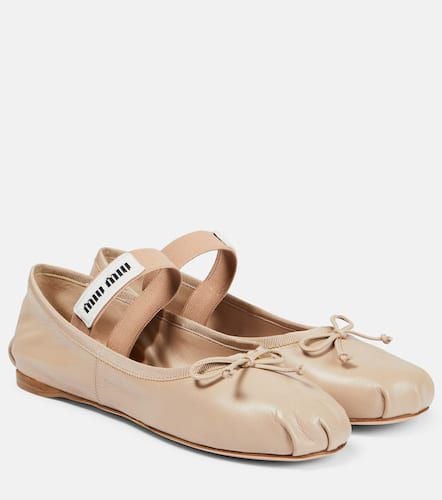 Miu Miu Logo leather ballet flats - Miu Miu - Modalova