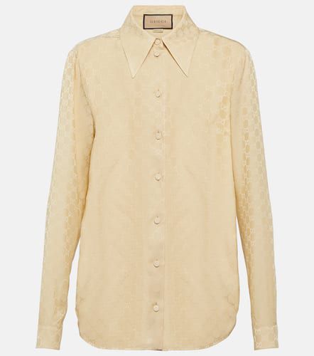 Camisa en crepé de seda con GG - Gucci - Modalova