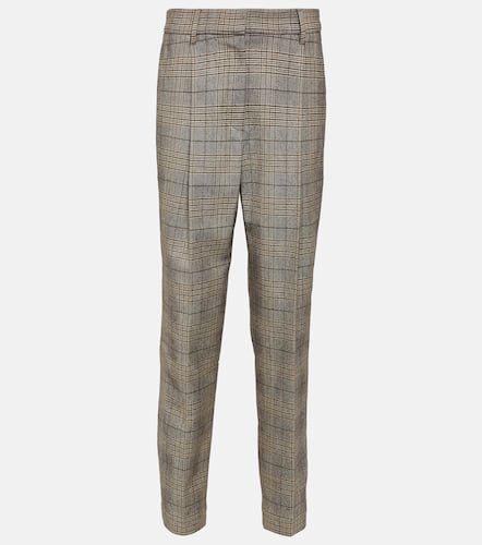 Checked wool and cotton-blend pants - Brunello Cucinelli - Modalova