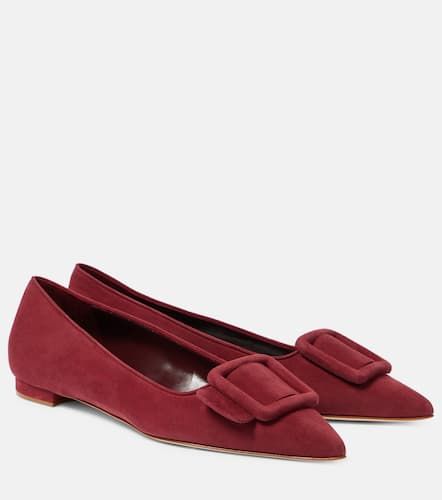 Ballerinas Maysalepumpflat aus Veloursleder - Manolo Blahnik - Modalova