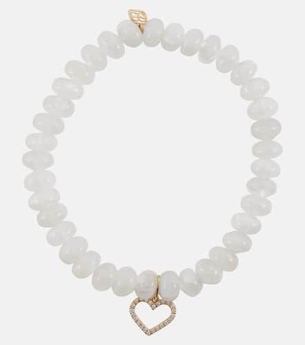 Kt gold and moonstone bracelet with diamonds - Sydney Evan - Modalova