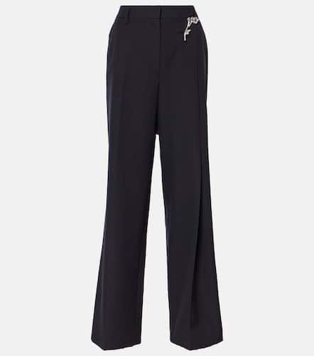 Embellished wool gabardine wide-leg pants - Prada - Modalova