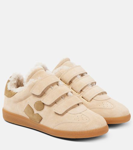 Beth shearling-trimmed leather sneakers - Isabel Marant - Modalova