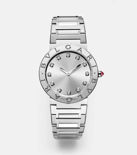 Lady 33mm stainless steel watch with diamonds and rubellite - Bvlgari - Modalova