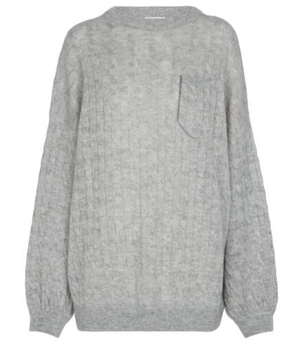 Cable-knit mohair-blend sweater - Brunello Cucinelli - Modalova