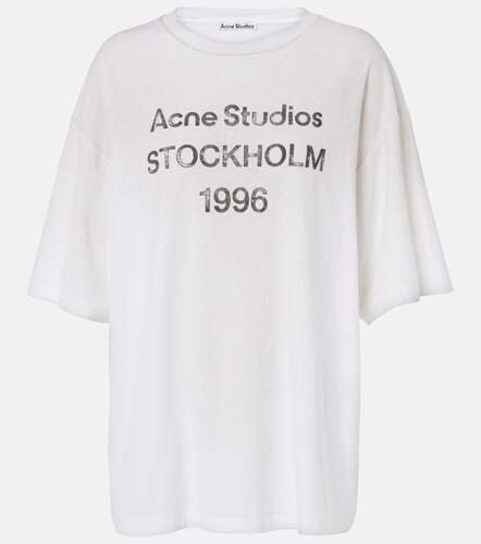 T-shirt in cotone e canapa con logo - Acne Studios - Modalova