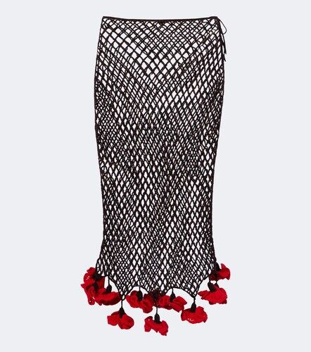 Alaïa Falda midi calada de algodón adornada - Alaia - Modalova