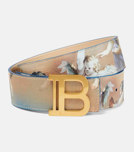 Cinturón B-Belt de piel estampado - Balmain - Modalova
