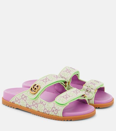 GG canvas crystal-embellished sandals - Gucci - Modalova