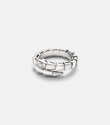Serpenti Viper 18kt white gold ring with diamonds - Bvlgari - Modalova