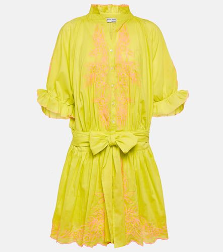 Floral embroidered cotton shirt dress - Juliet Dunn - Modalova